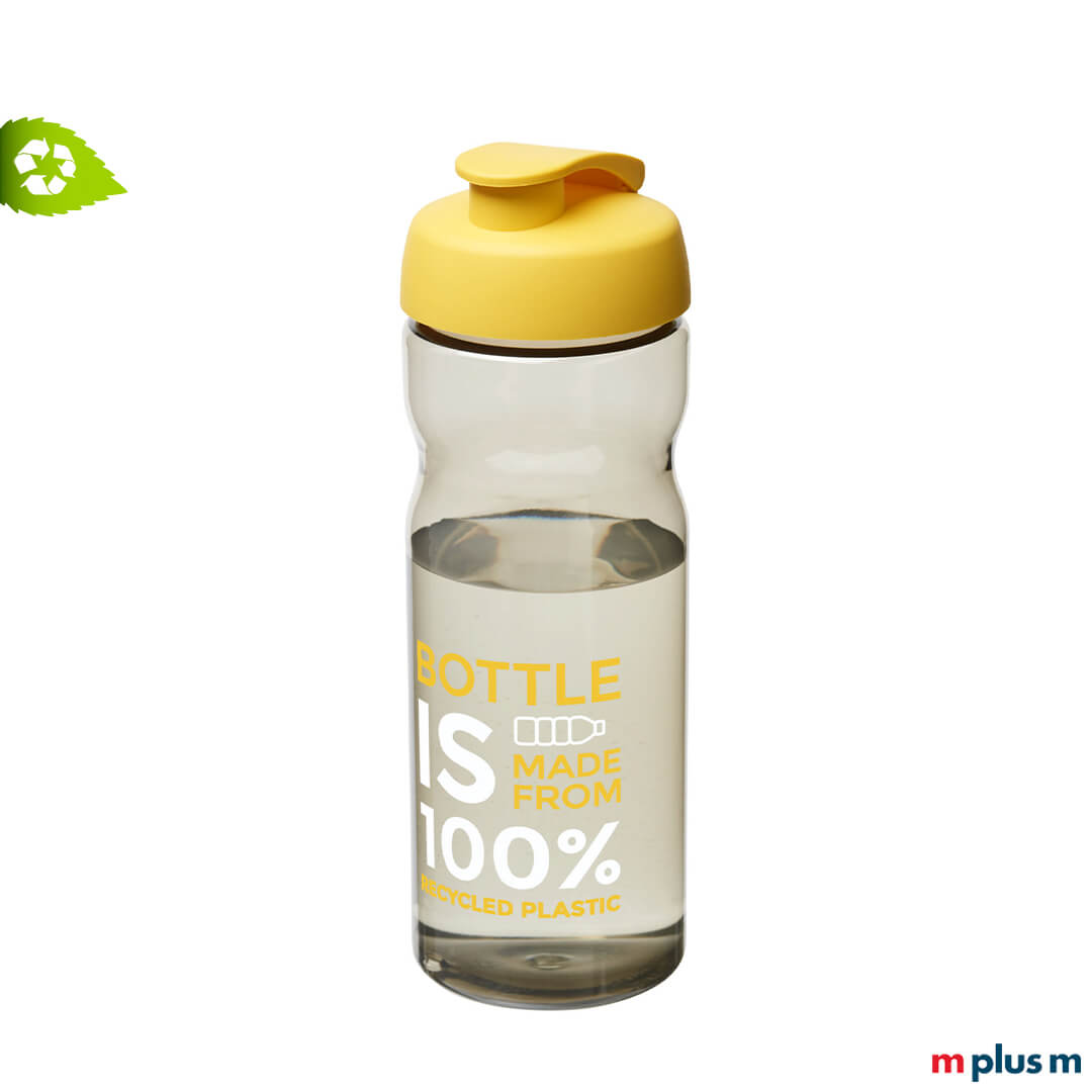 Nachhaltige Trinkflasche Aqua Ocean mit Klappdeckel in Gelb