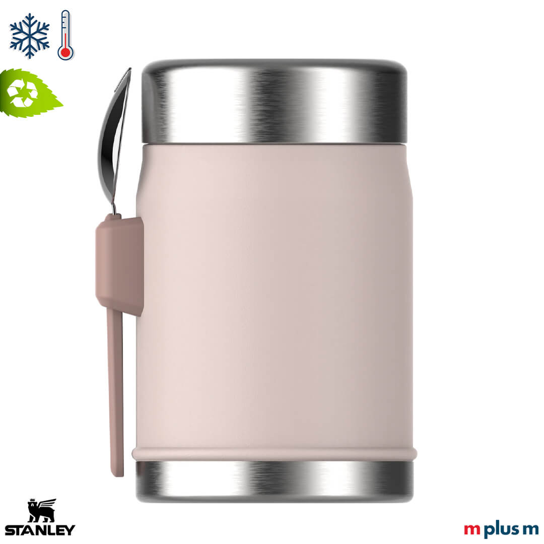 Stanley Food Jar in Rosa mit Logo – Göffel aus recyceltem Edelstahl inklusive