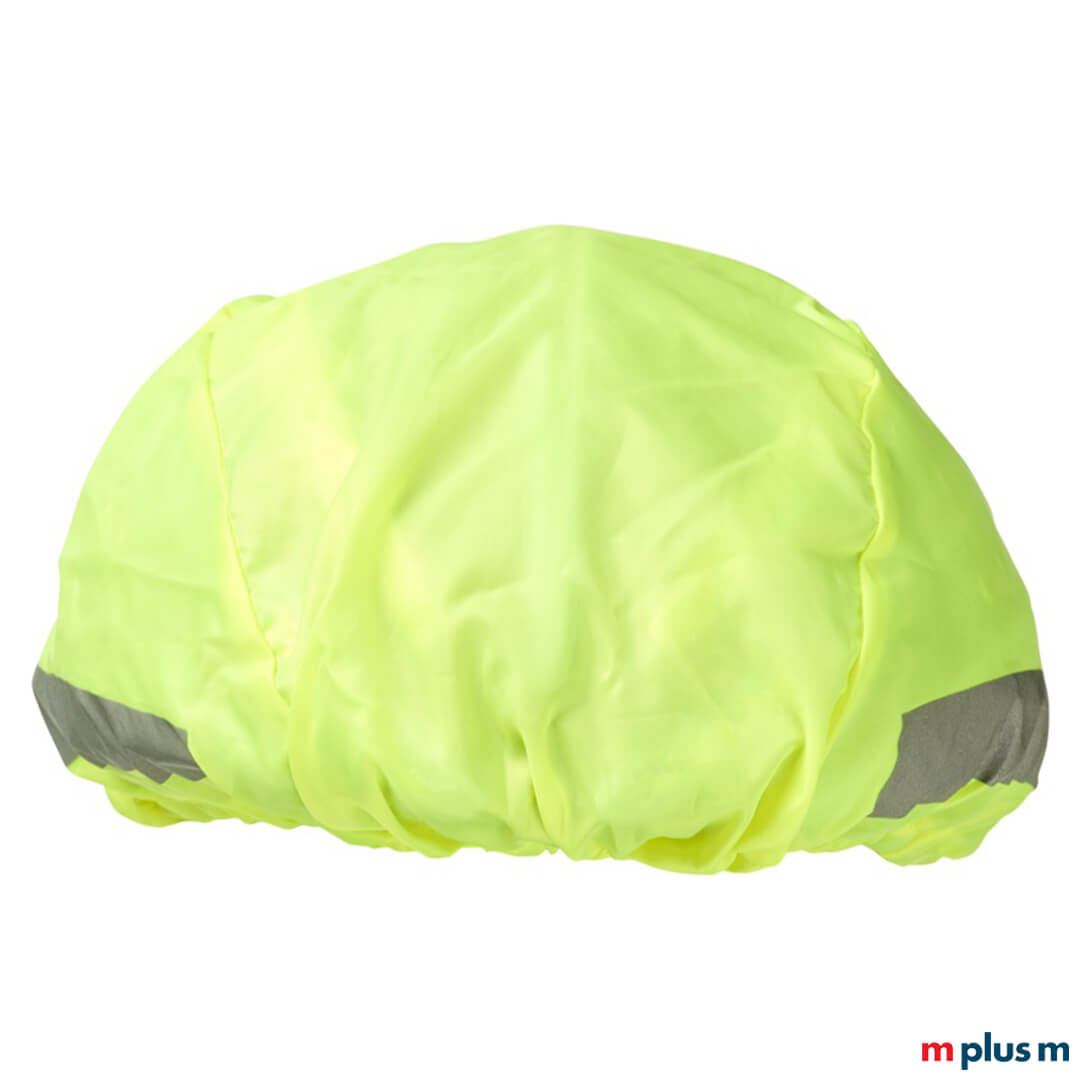 Reflektierender Fahrrad-Helmüberzug 'Andre' in Neon Gelb mit individuellem Logo – günstige & schnelle Lieferung