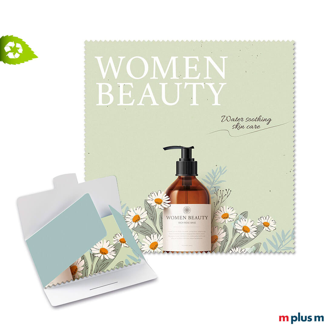 'Recycling Microfaser Tuch 15 x 15 cm' im Karton-Etui