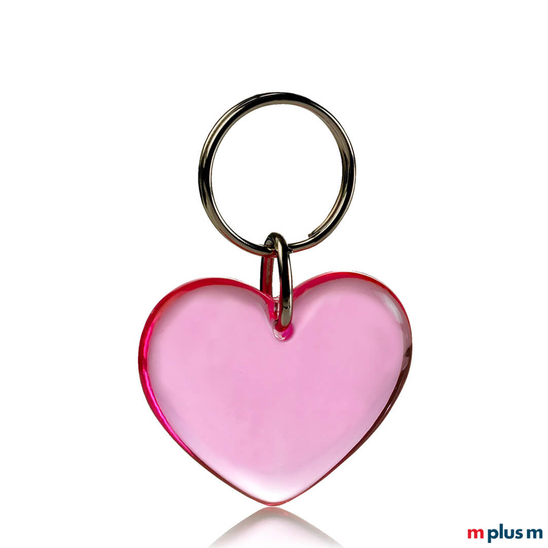 Herz Schlüsselanhänger aus recyceltem Material in rosa