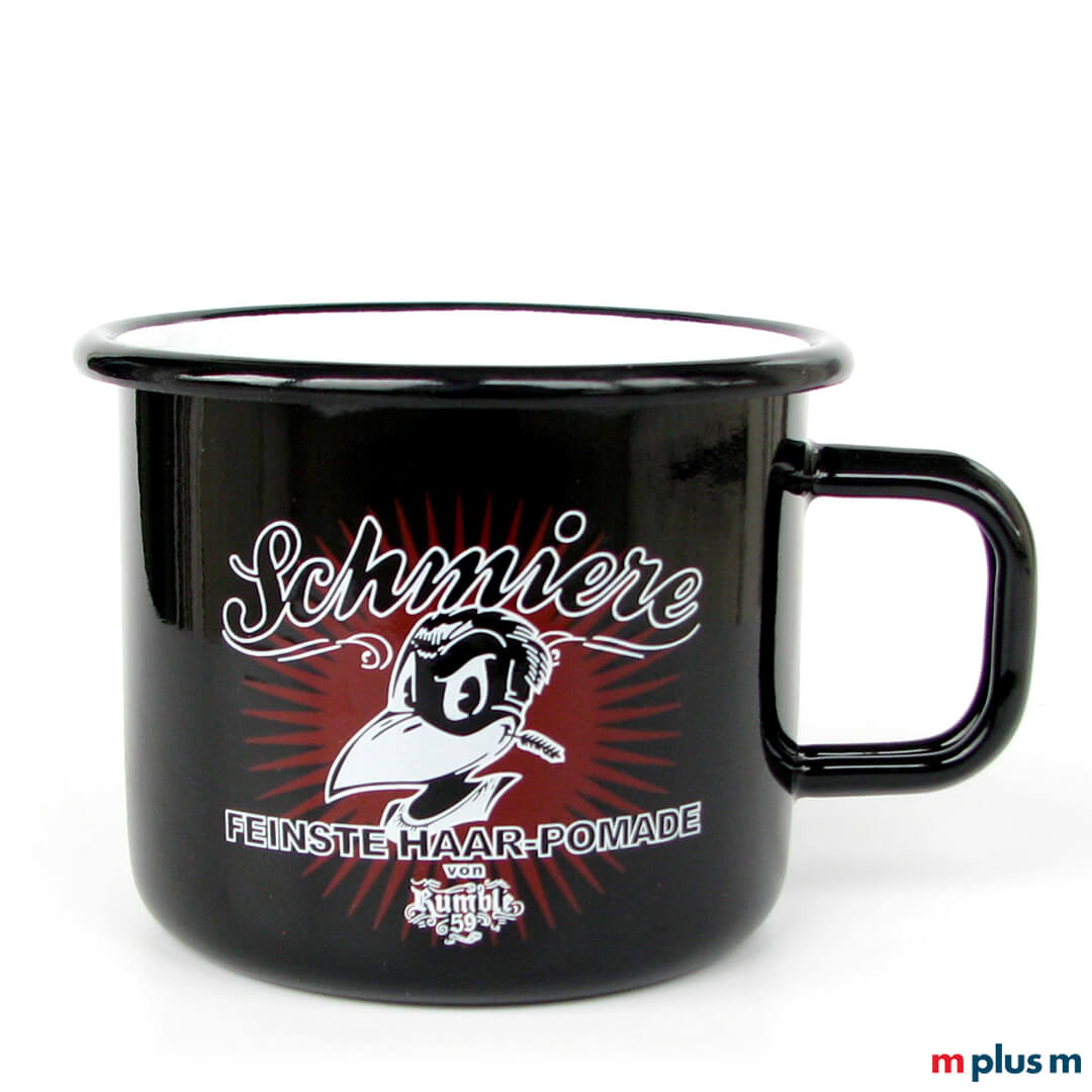 'Zeus' große Emaille Tasse Schwarz