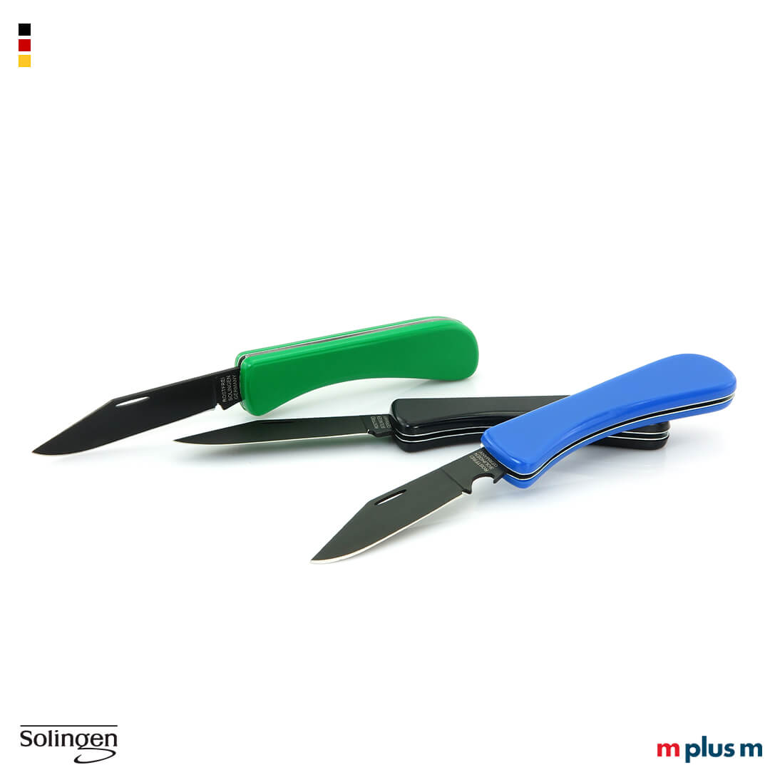 Auch mit Teflon-beschichteter Klinge: Das Solinger Taschenmesser als Werbeartikel