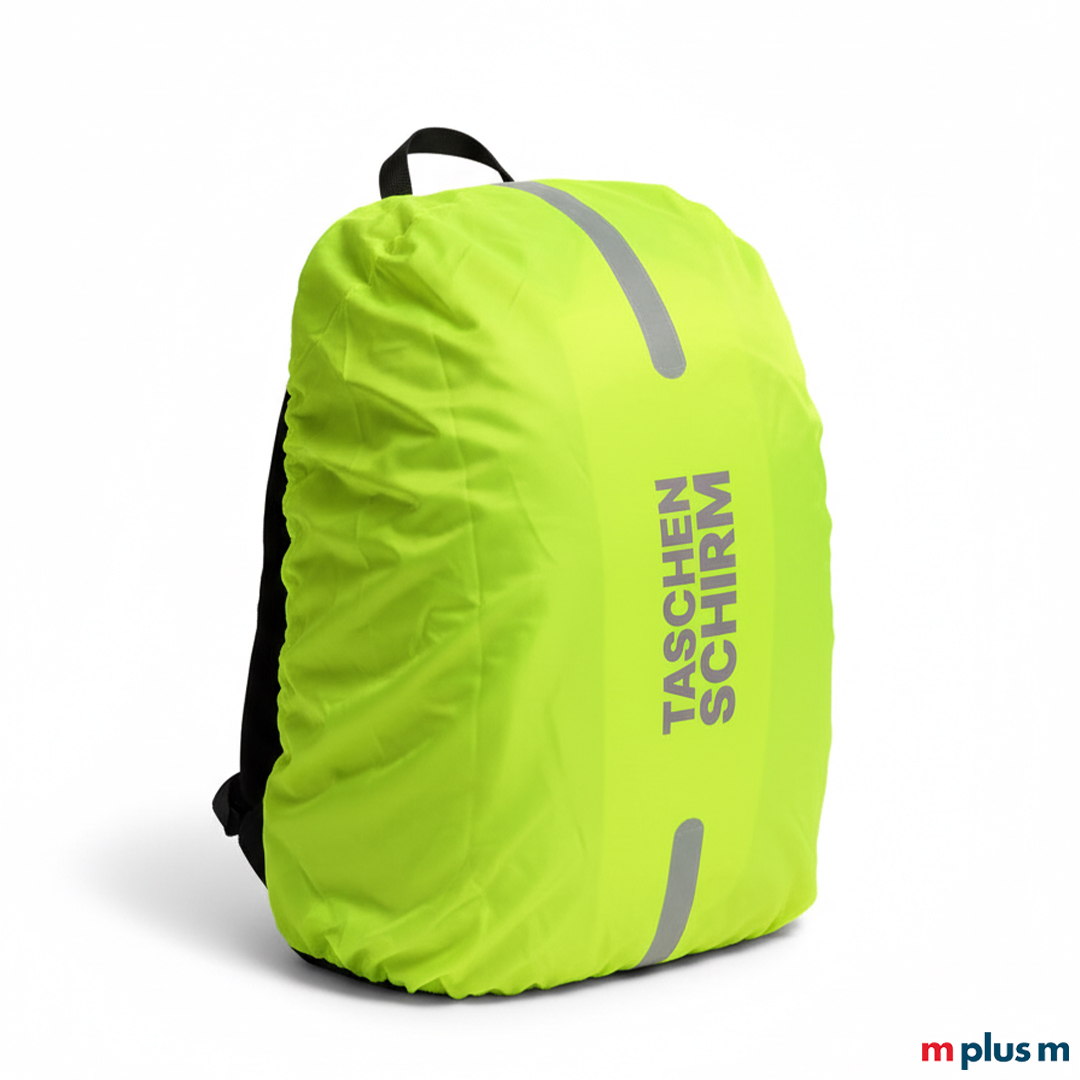 Reflex Rucksack Regenhülle neon gelb - wasserdicht hält gegen Regen und Schmutz