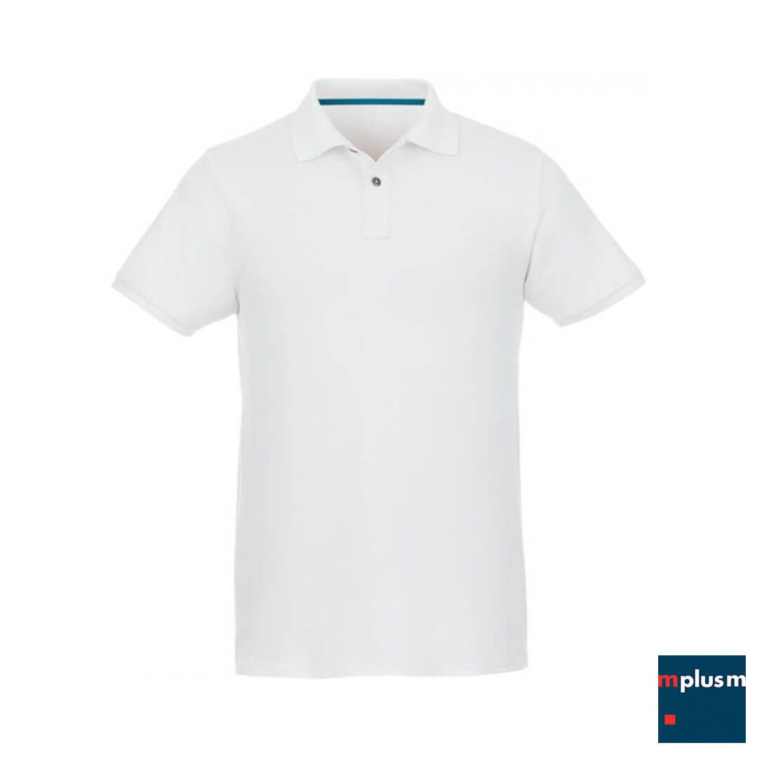 Auch in weiß lieferbar:  Poloshirt mit zertifizierter Baumwolle und Logodruck