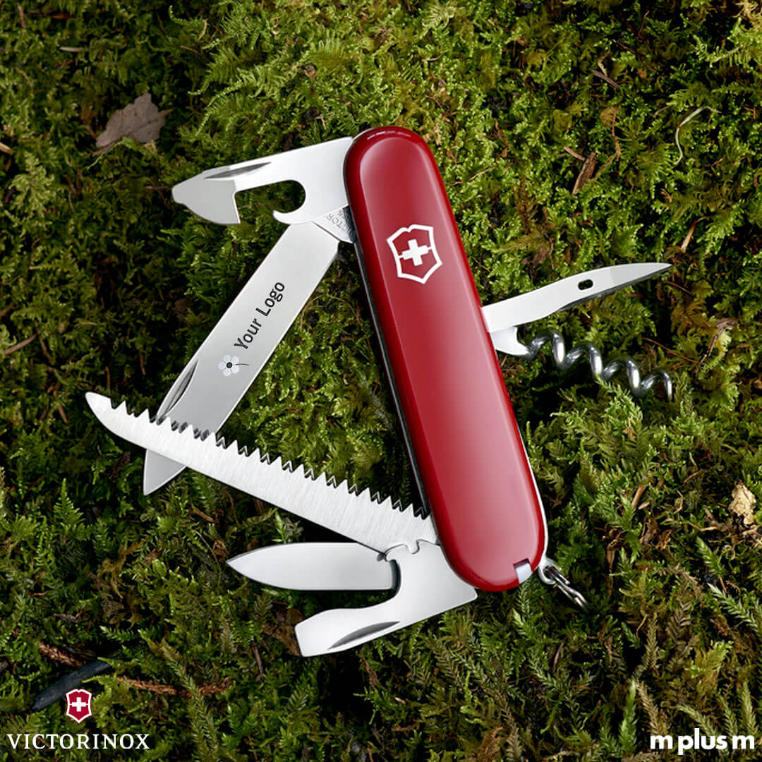 Für Camping und Outdoor: Victorinox Camper Taschenmesser. Als Werbegeschenk perfekt mit Logo oder Motiv zu bedrucken.