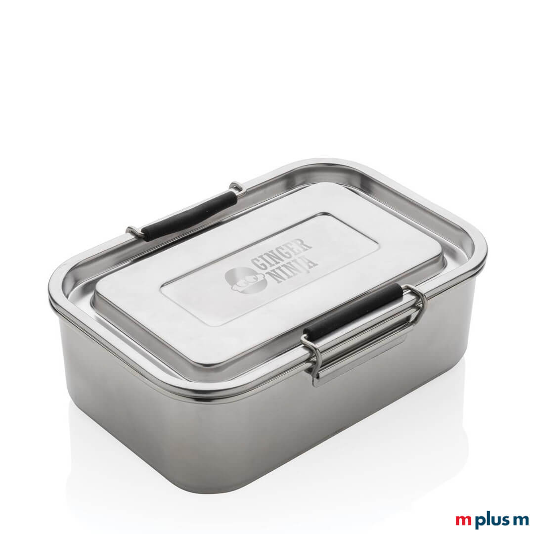 'Iris' Lunchbox mit Logo. Bedruckte Lunchboxen eignen sich gut zur Mitarbeiteraustattung oder zur Teamaustattung.