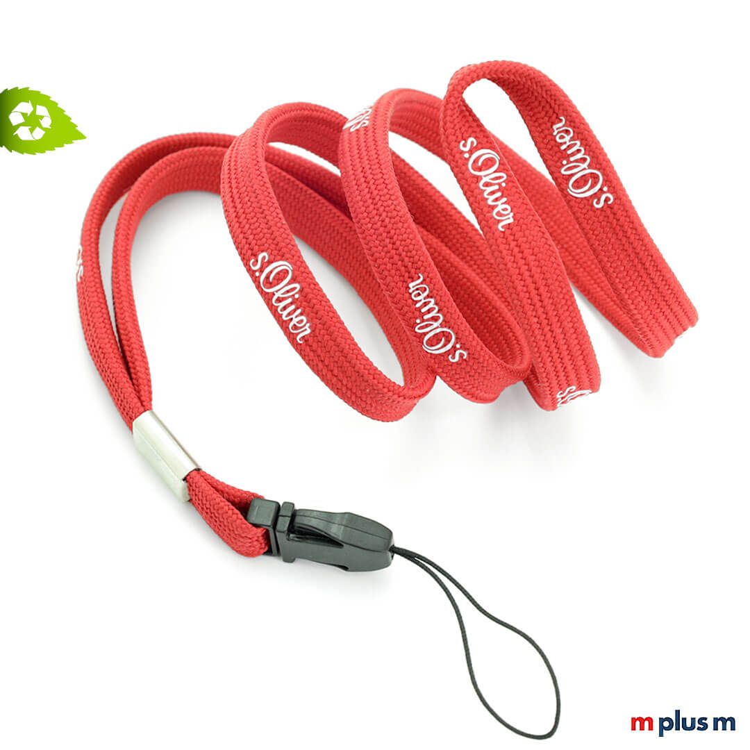 Günstiges Recycling Kordel Lanyard aus Schlauchband in Sonderfarbe als Giveaway