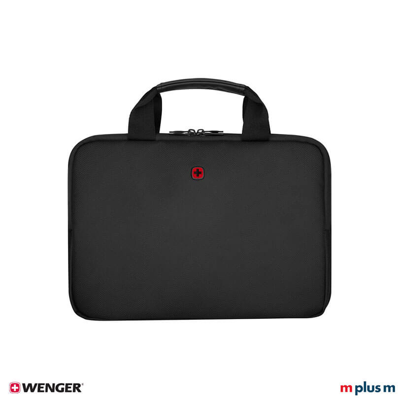 Schwarze Wenger Guyde 14 Laptoptasche mit gepolstertem Fach für 14 Zoll Notebook, funktional und hochwertig mit Logo bedrucken