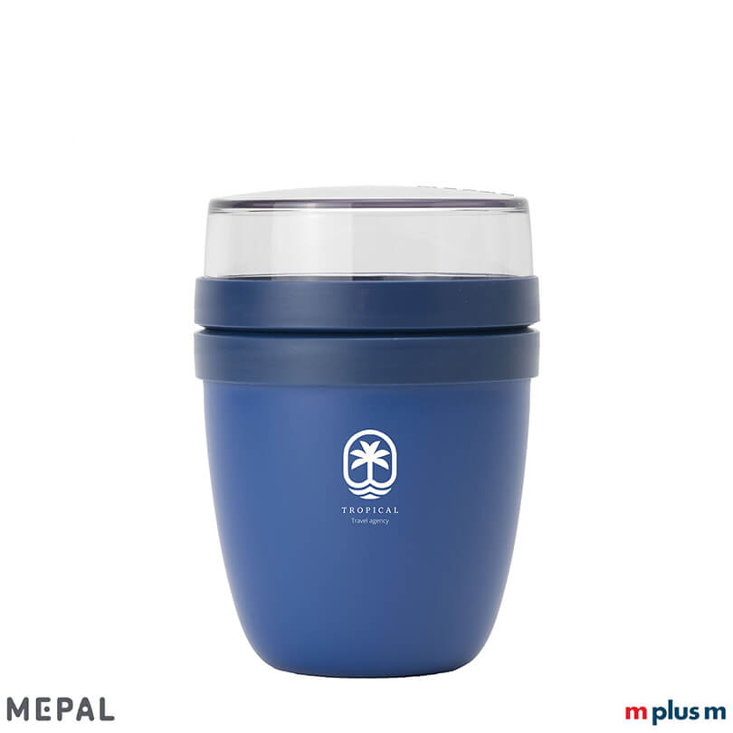 Mepal Lunchpot Ellipse Mini in Blau BPA-frei und mikrowellengeeignet ideal als Werbegeschenk mit Aufdruck