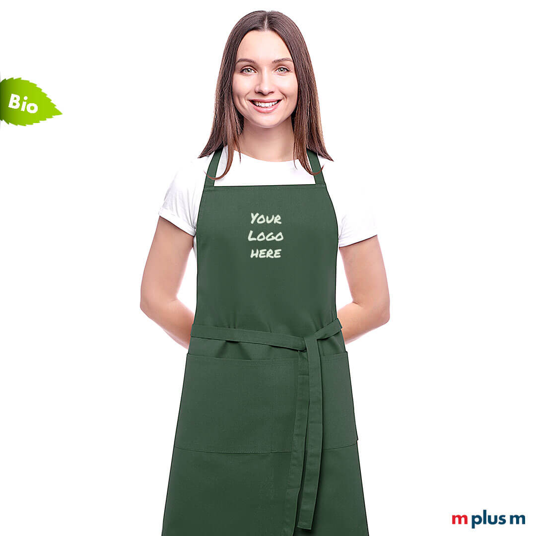 Gastro Latzschürze Bocca aus Bio Baumwolle mit Logo bedrucken oder besticken