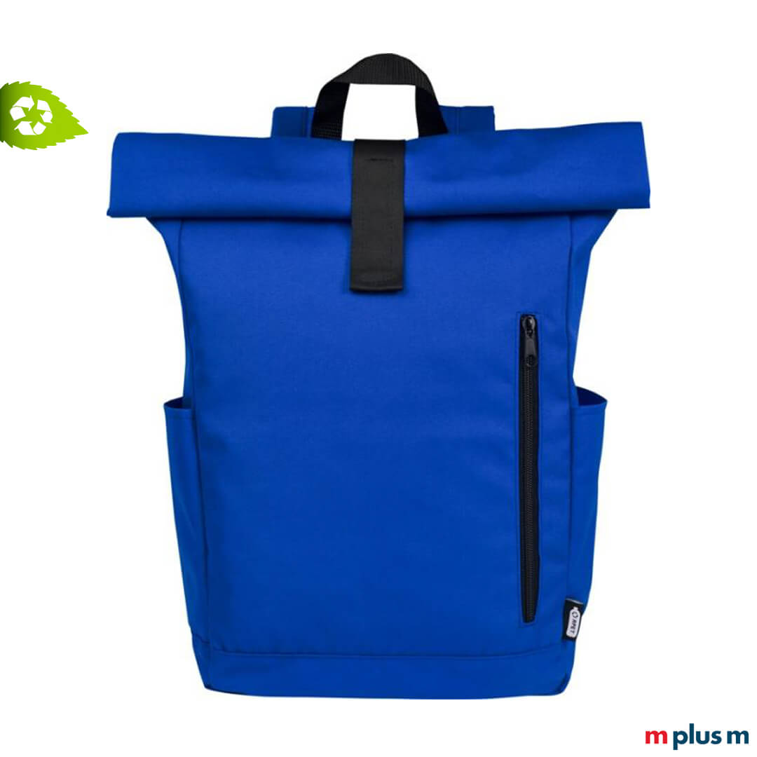 Jacob Rucksack aus ♻️ Recycling Polyester in Royalblau als Werbeartikel