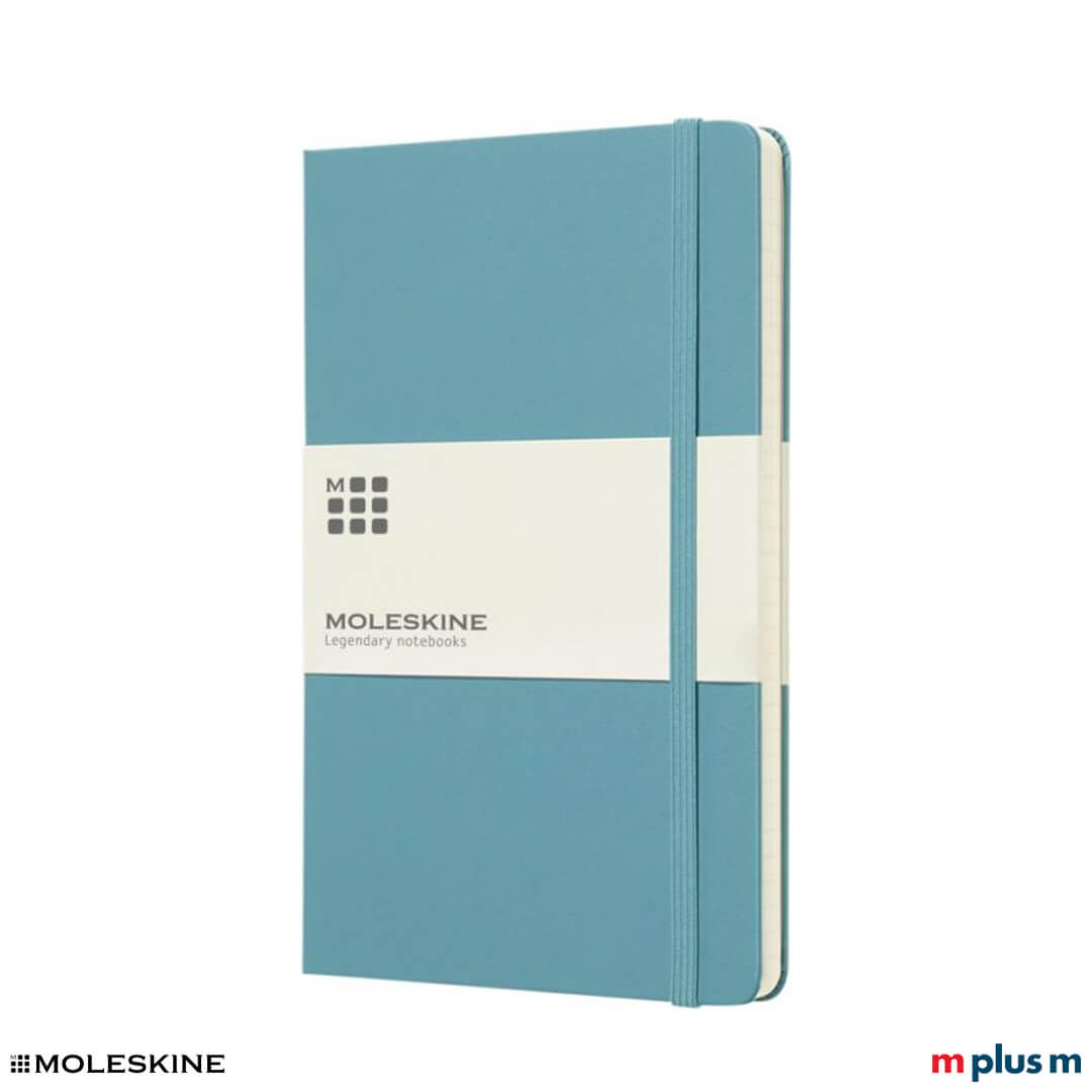 Moleskine Notizbuch Classic Harrdcover L in der Farbe Hellblau/Riffblau