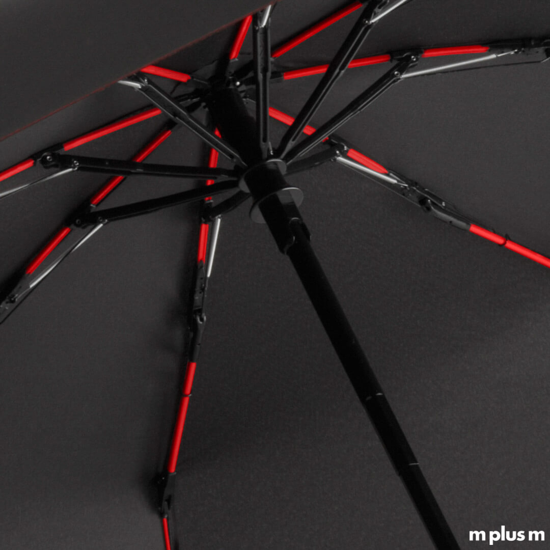 Fare Oxford Taschenschirm in der Akzentfarbe Rot