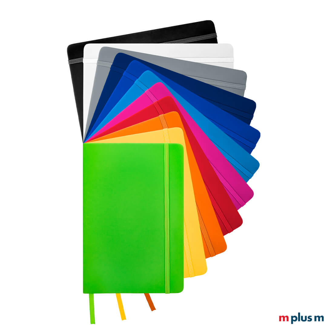Notizbuch Din A5 in verschiedenen Farben mit 96 Blättern, Stiftschlaufe, Leseband