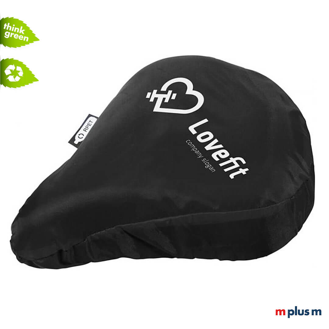 Schattelschoner Fahrrad in schwarz. PET Recycling. Mit Logo bedrucken.