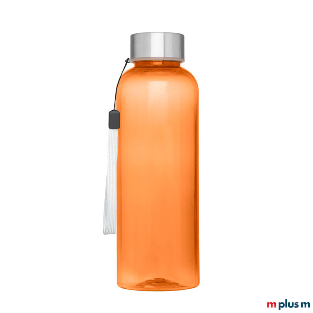 Orangene Wasserflasche als Geschenk bedrucken