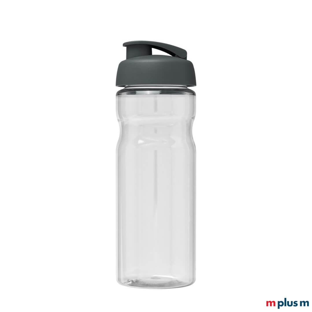 Nachhaltige Trinkflasche in grau mit Logo bedrucken