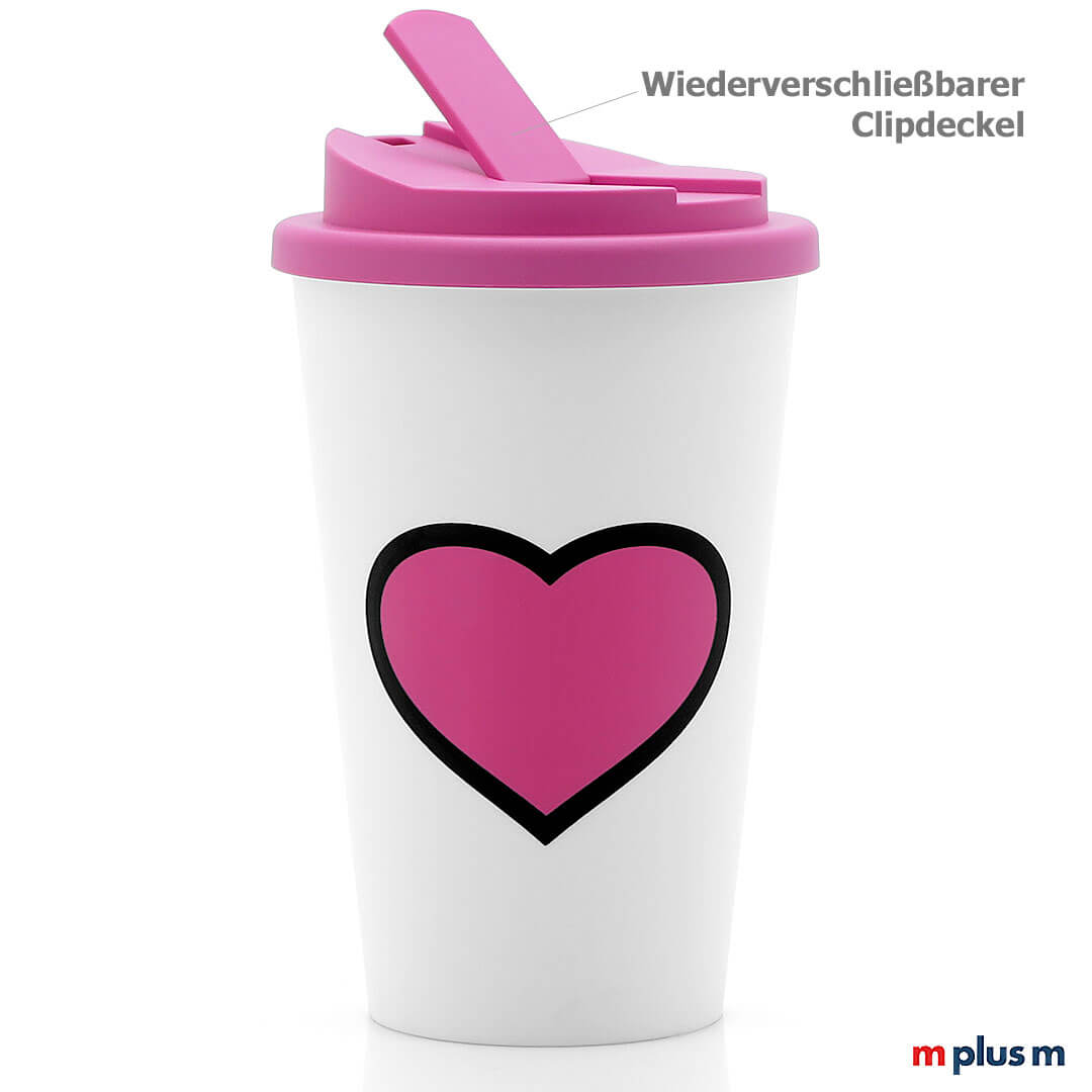 Weißer Classic Coffee Shop Becher aus Europa, BPA-frei und recycelbar, funktionaler Werbebecher mit Logo bedrucken