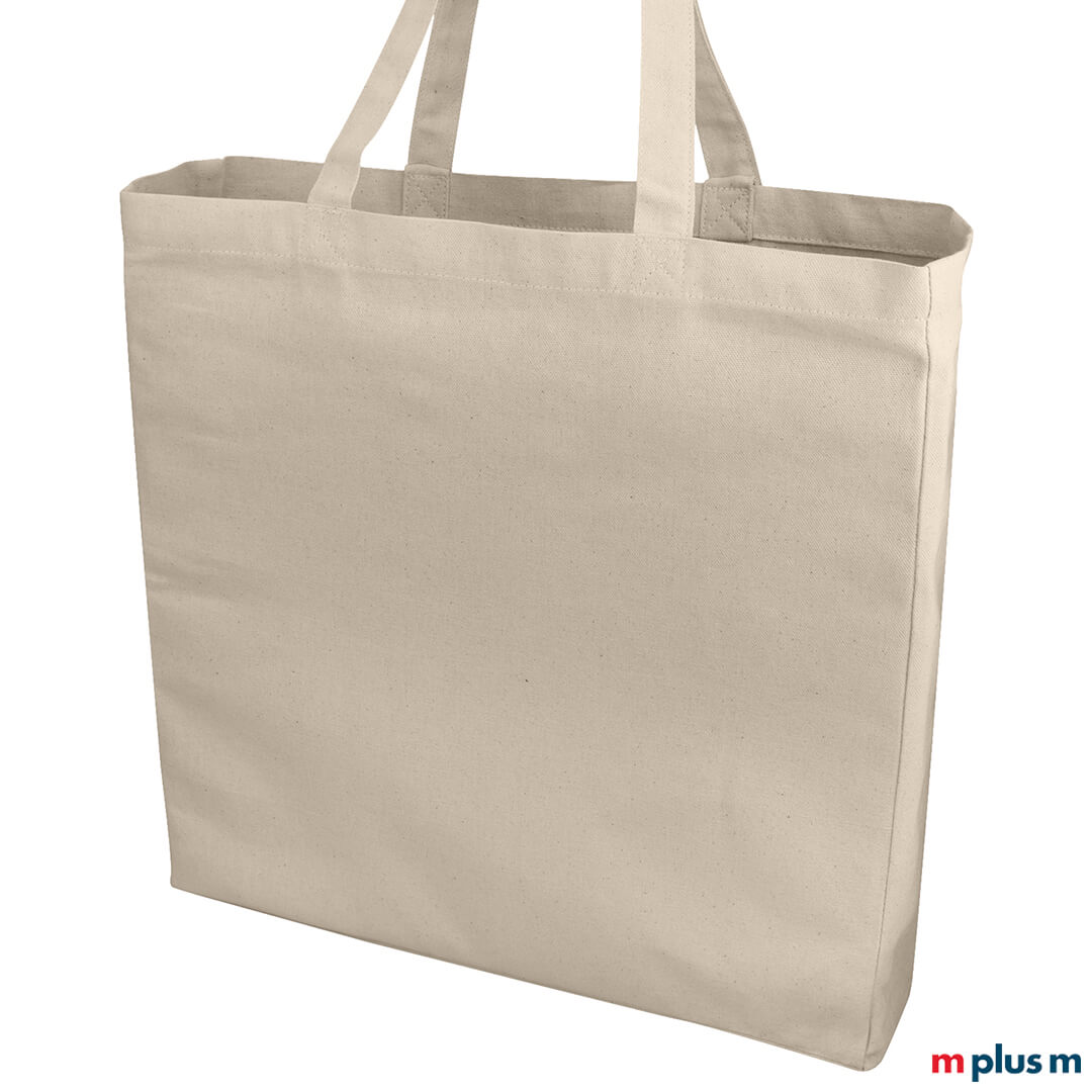 Nachhaltige Stofftasche in Natur aus OEKO-TEX Material – personalisierbar mit Logo, ideal als Werbegeschenk, ab 50 Stück bestellbar