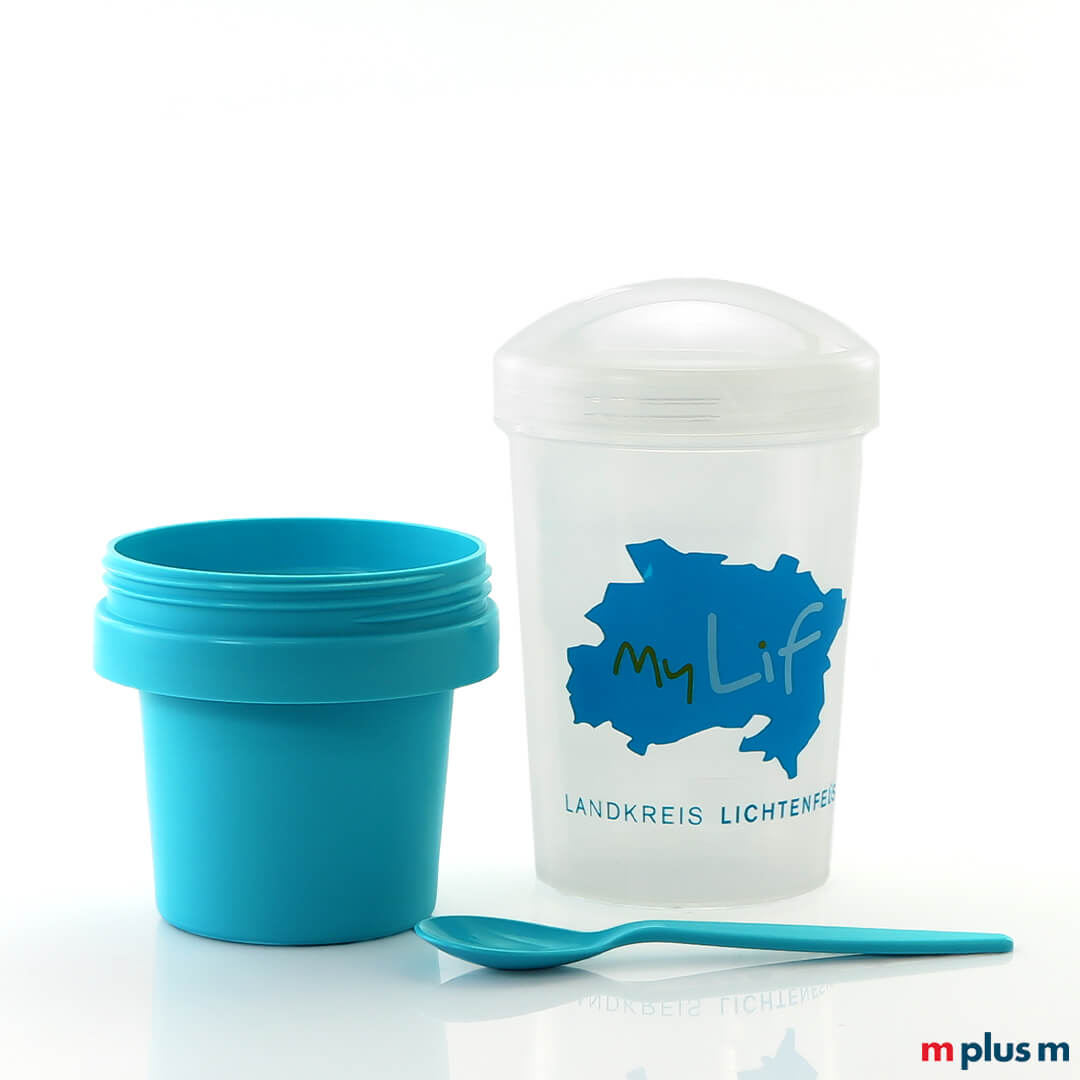 Müsli To Go Becher mit individuellem Motiv bedruckt