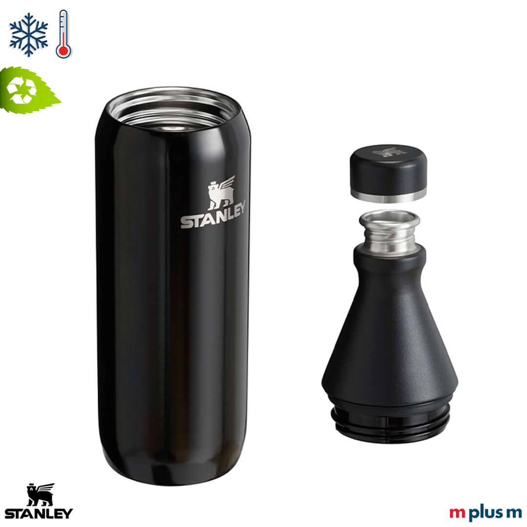 Stanley All Day Slim 600ml Thermosflasche Schwarz – hochwertig, aus recyceltem Edelstahl, mit Logo bedruckbar