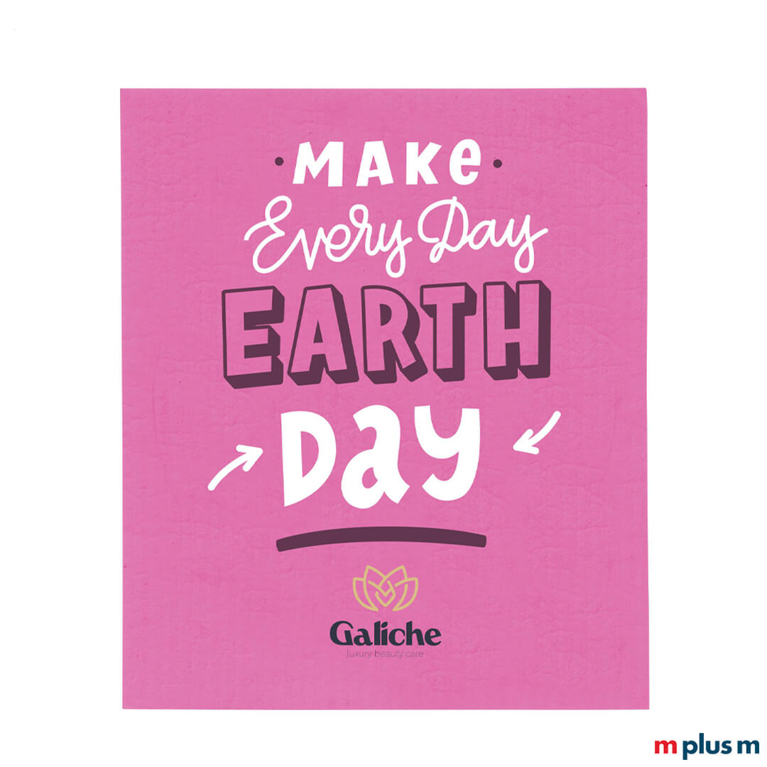 Cherryrot Reinigungslappen bedruckt mit Motiv aus nachhaltigen Materialien in pink