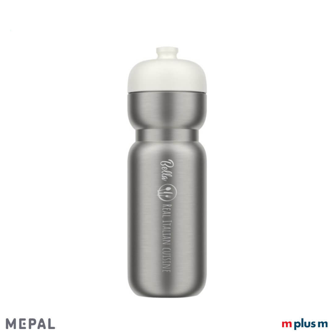 Mepal Edelstahl Sportflasche Pull 800 Weiß mit Logo bedrucken
