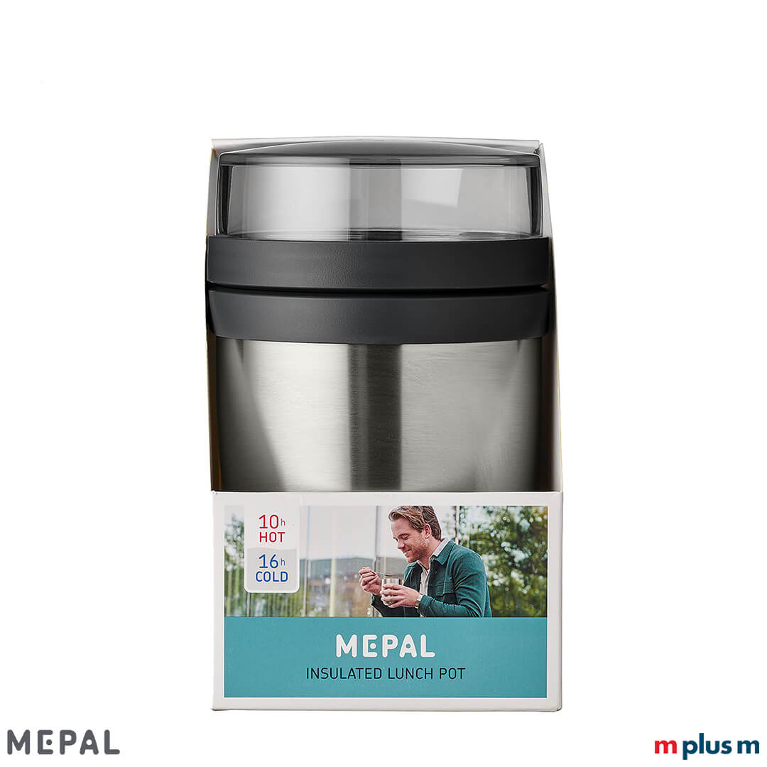 BPA-freier Mepal Lunchpot in mattem Nordic Black – mit zwei Fächern zur getrennten Aufbewahrung von Joghurt und Toppings