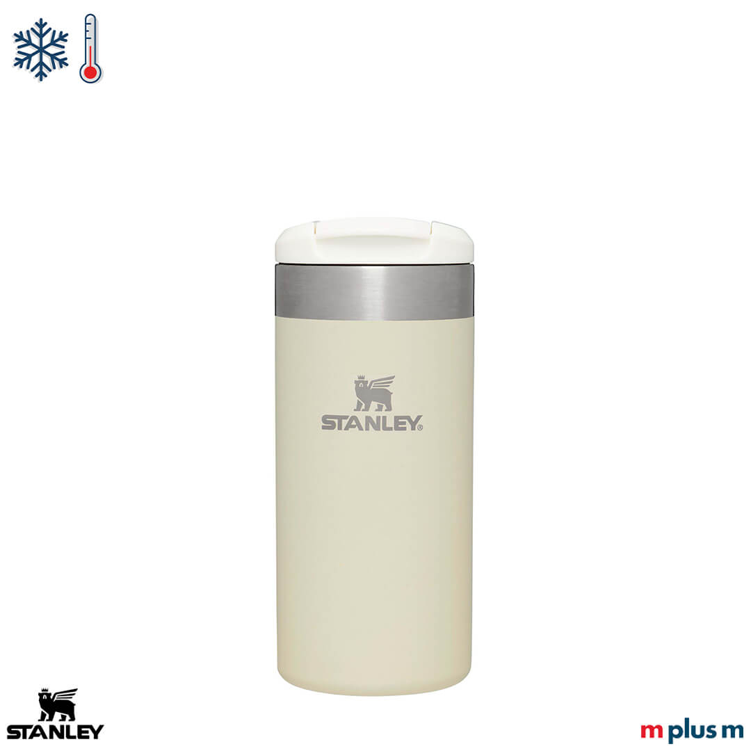 Stanley Aerolight Transit Becher creme mit AeroLight-Isolierung, hält Getränke 4 Stunden warm und 6 Stunden kalt, modern mit Logo Druck personalisieren