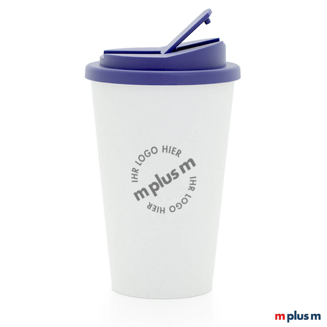 Recycling Kaffeebecher aus thermoisoliertem Kunststoff. Werbeartikel aus Europa