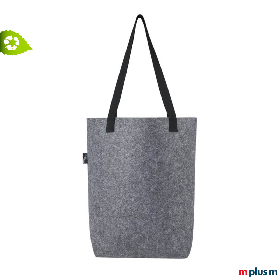 GRS ♻️ Recycling Filz-Einkaufstasche mit individuellem Logo-Druck