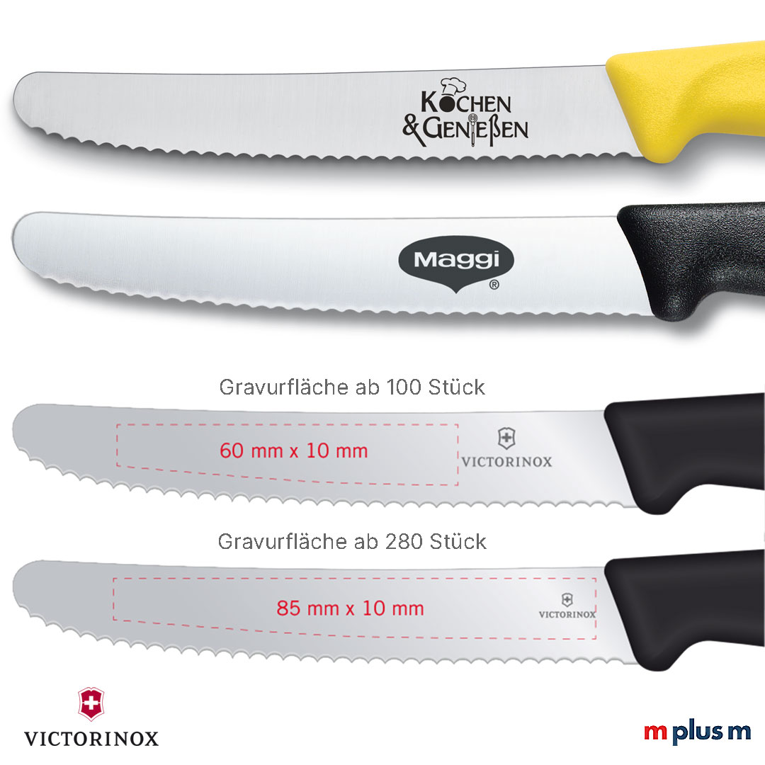 Gravurfläche für das Tomatenmesser als Werbegeschenk