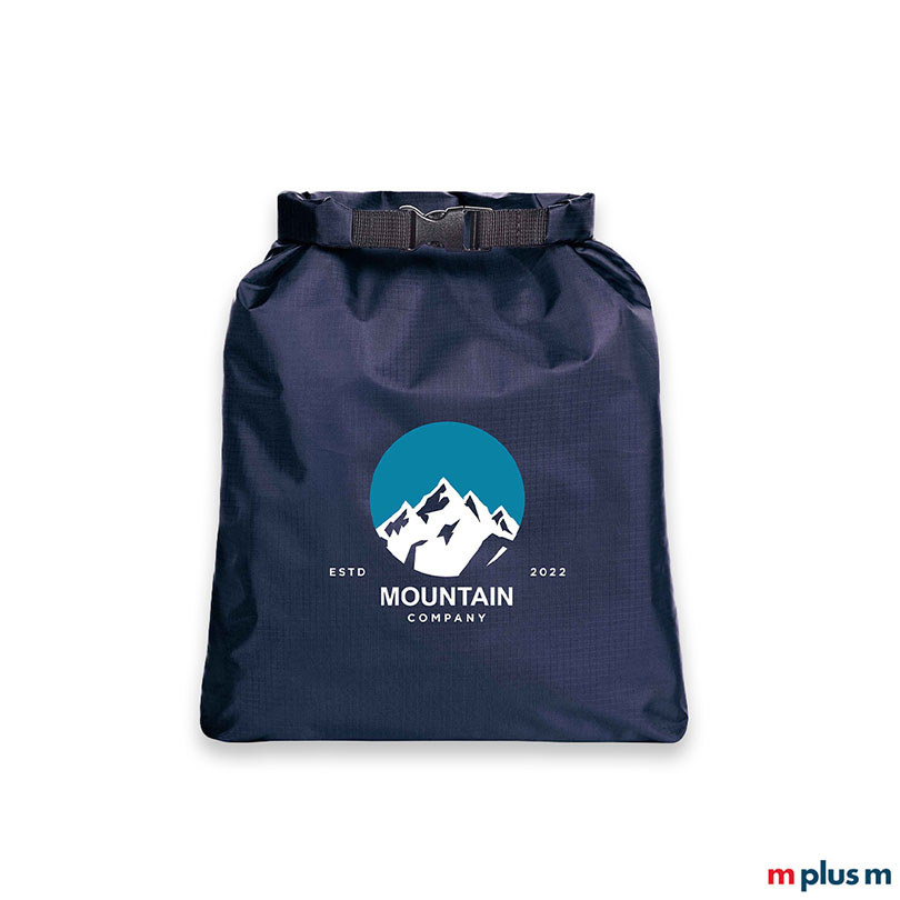 Blaue Drybag Big Safe 6l Tasche als wasserdichter Seesack-Werbeartikel mit Logo-Druck