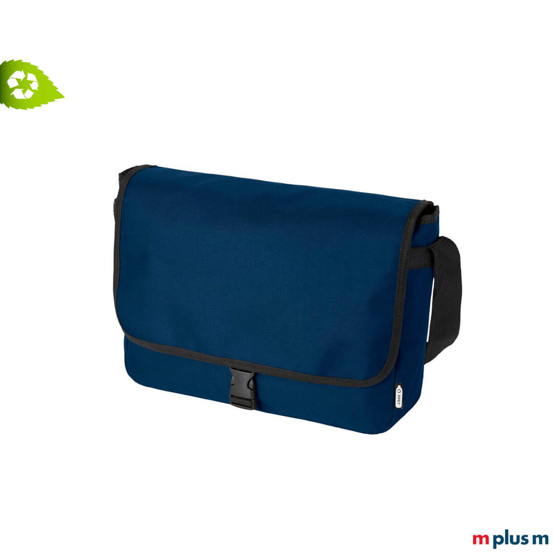 Blaue Schultertasche als umweltfreundliches Werbegeschenk
