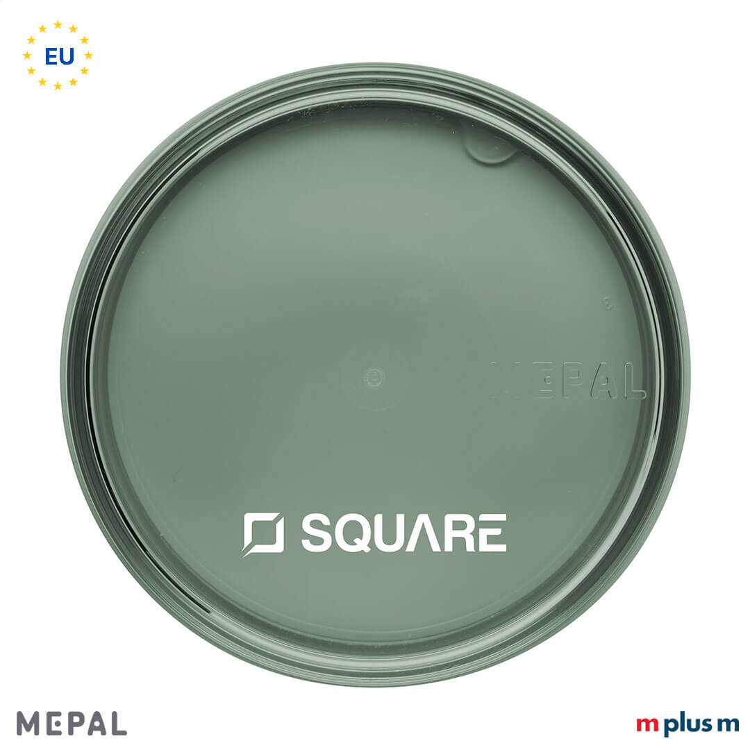 Der Deckel des grünen Müslibechers mit Logo Druck