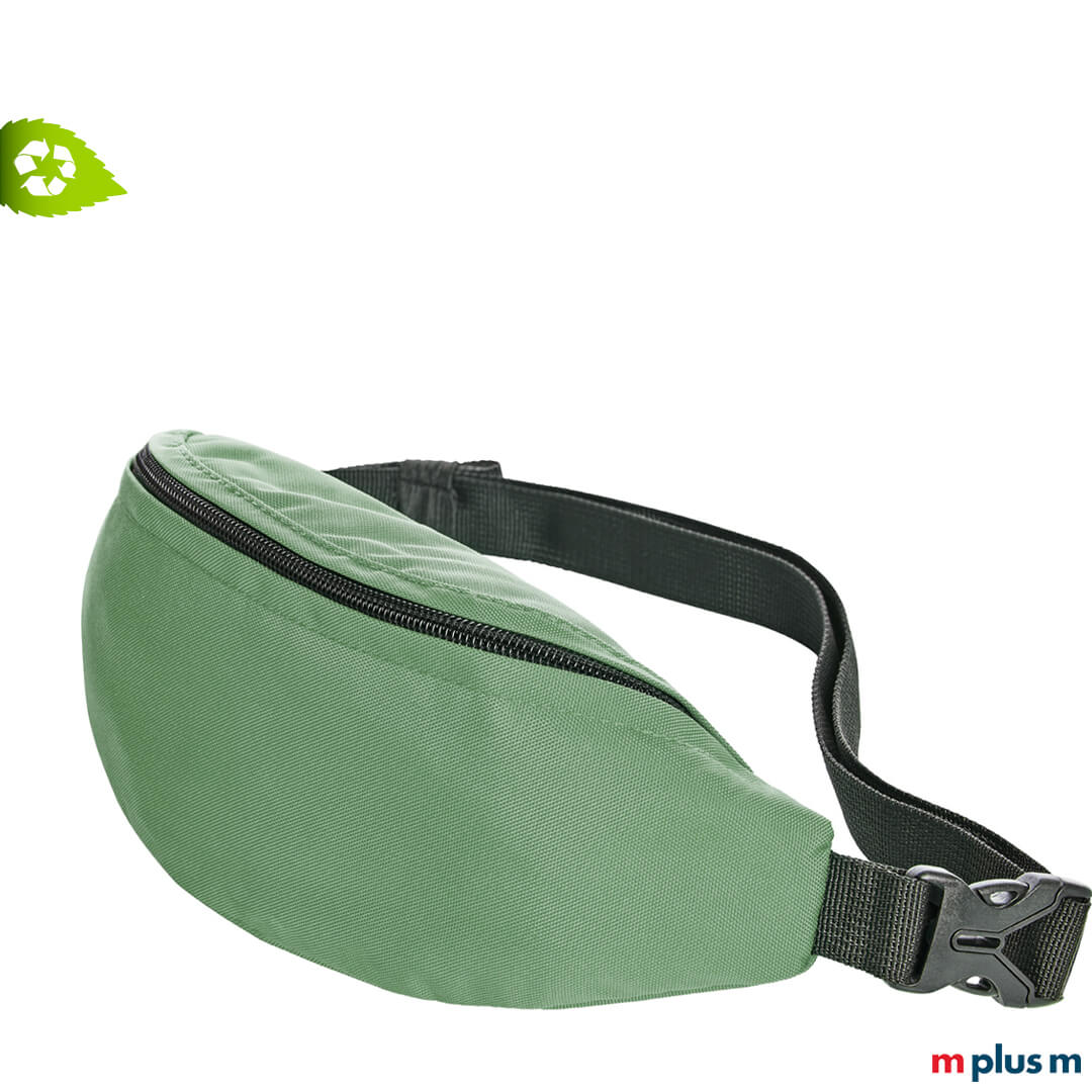 Grüne Gürteltasche Daily mit Logo Motiv bedrucken aus nachhaltigem Material RPET