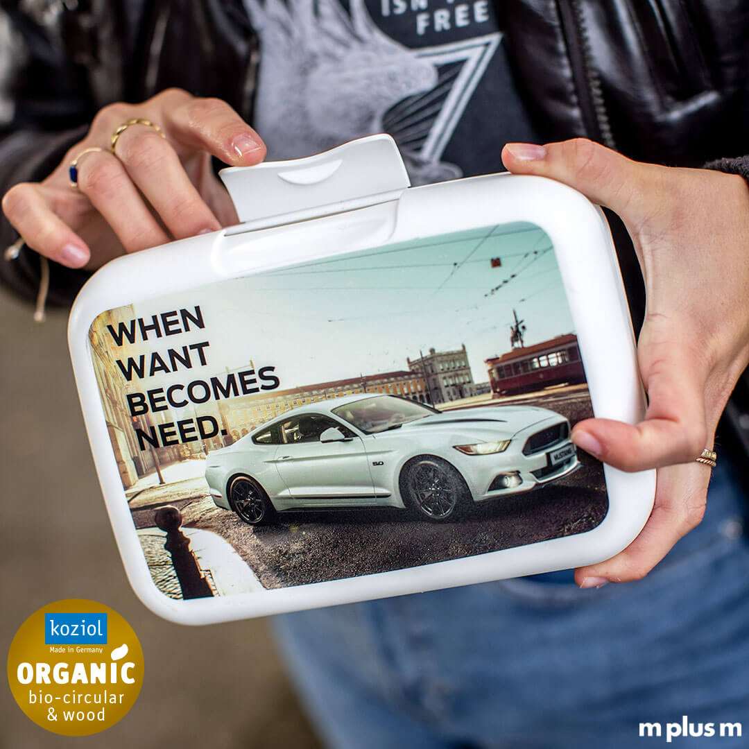 Candy Lunchbox Koziol aus nachhaltigem Material mit In-Mould Beispieldruck