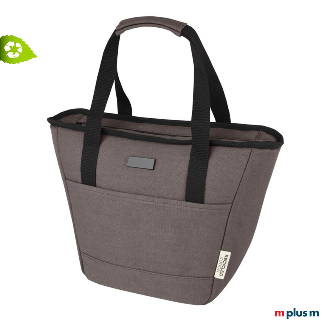 Schön und nachhaltig: Isolierte Kühltasche aus Recycling Canvas in grau