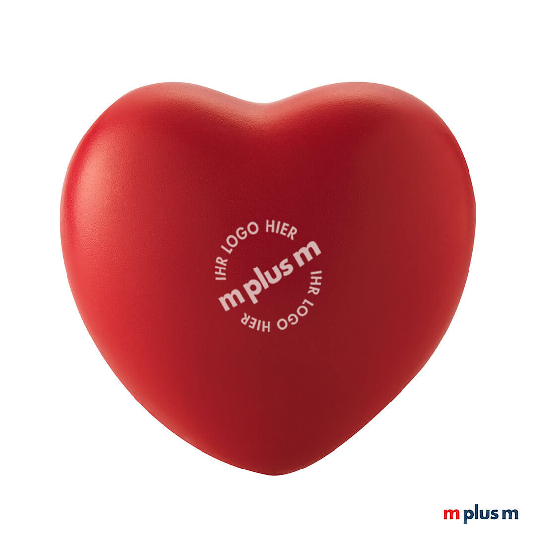 Herz Antistress Ball in Rot als Giveaway mit Logo bedrucken