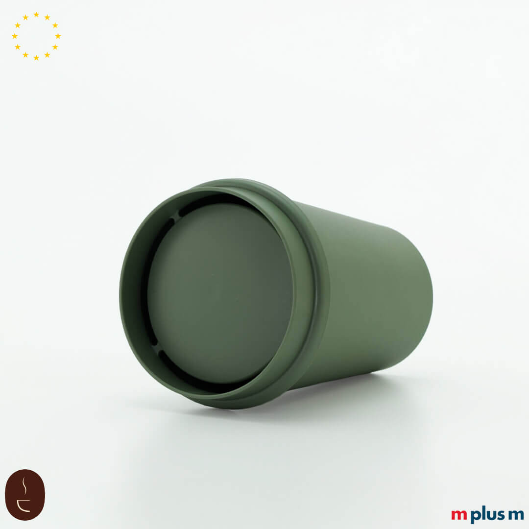 300 ml grüner PP-Kaffeebecher, spülmaschinenfest und ideal für individuell bedruckte Werbeartikel