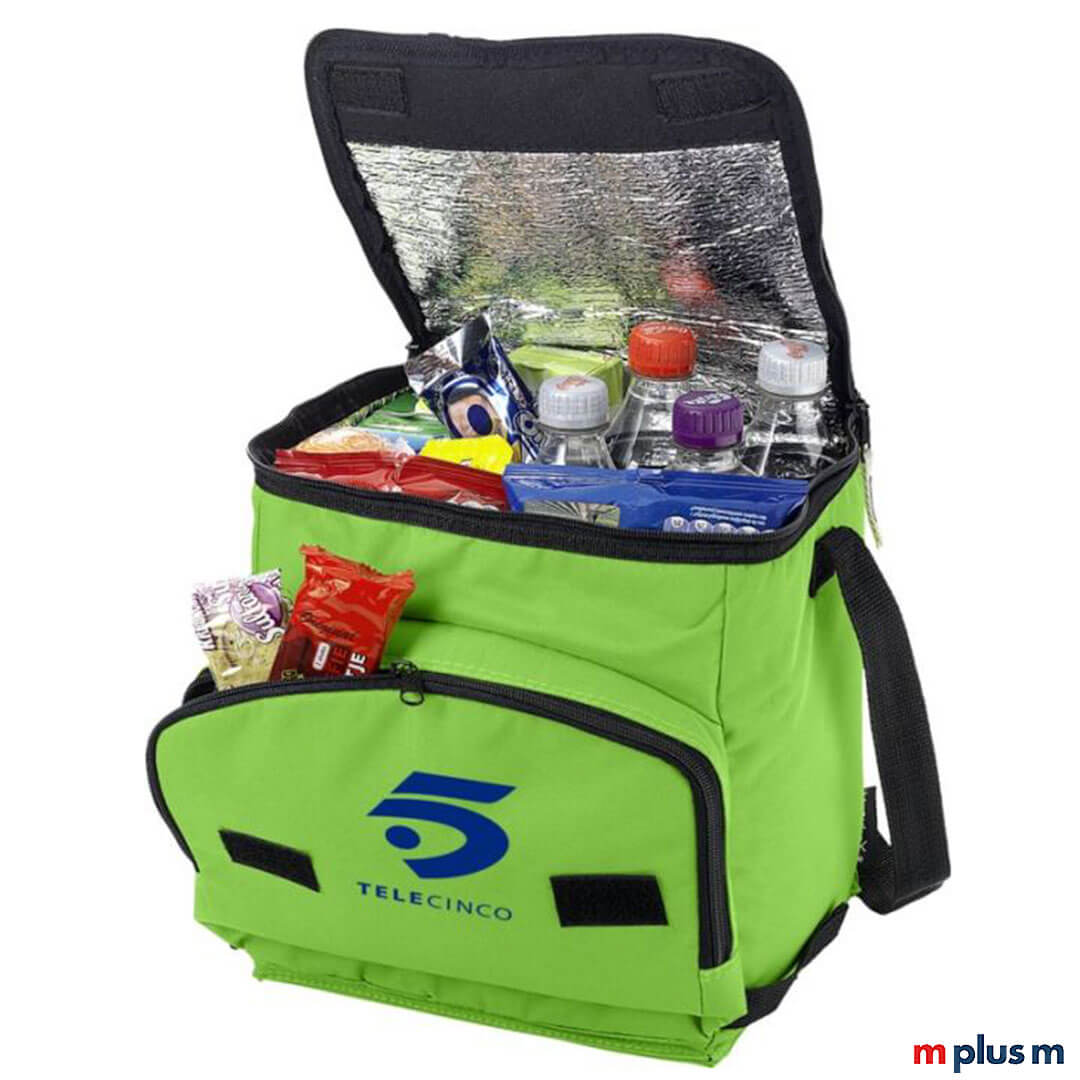 Faltbare Kühltasche Shoppy in Farbe grün mit Logo Druck