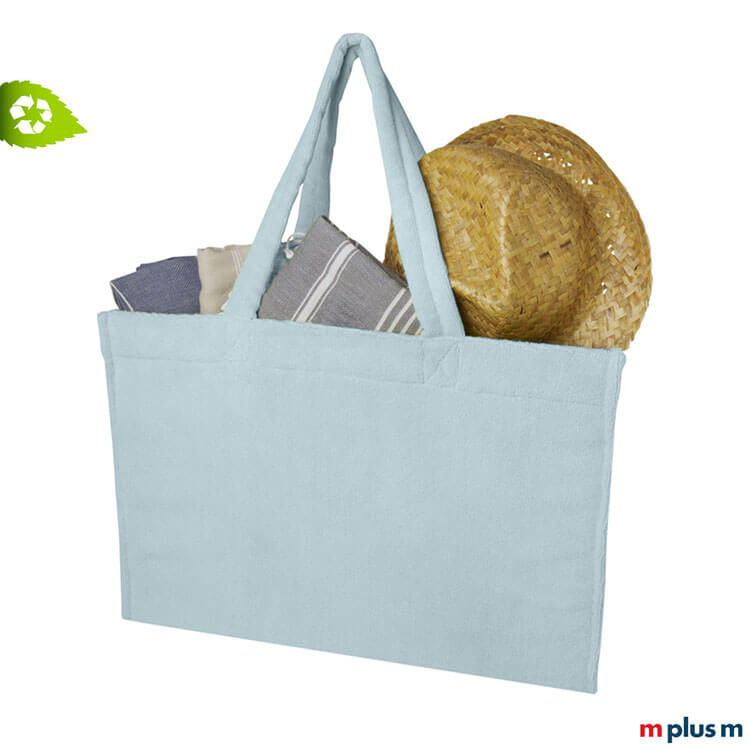 Hellblaue GRS-Strandtasche 'Siam' mit Aufdruck – perfekt für Werbung und Promotion