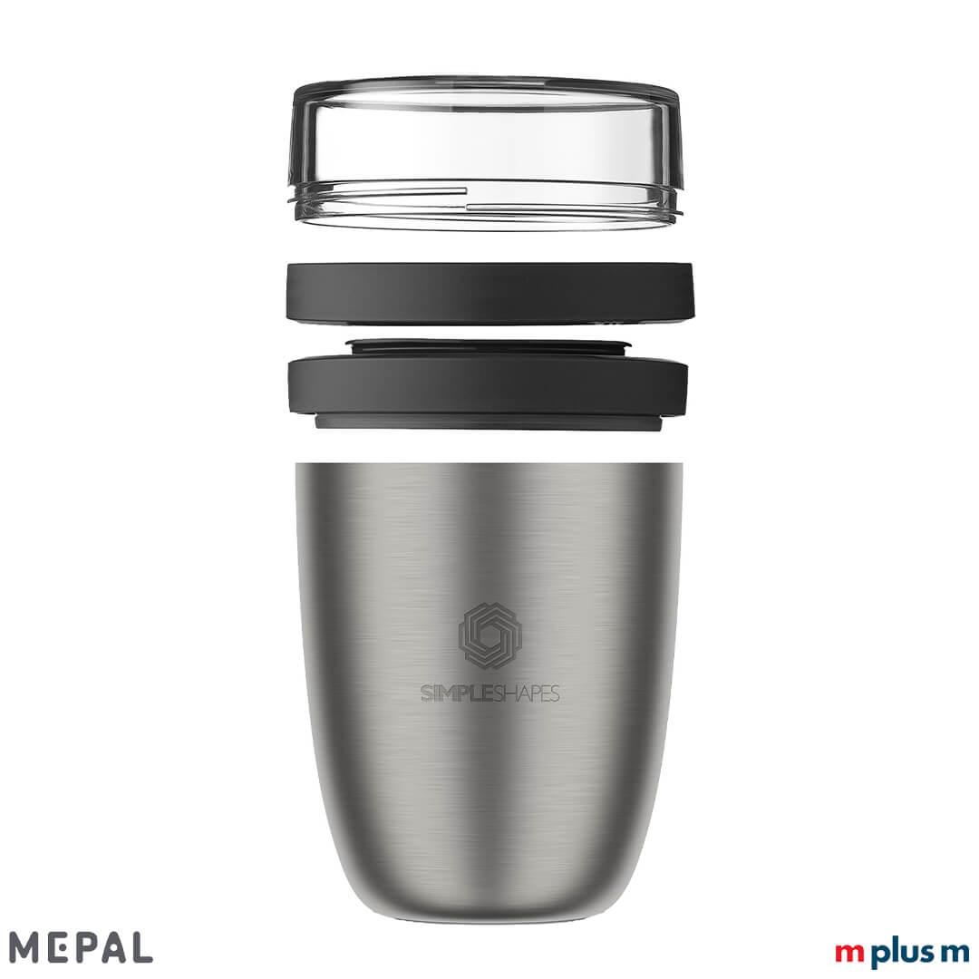 Thermobecher Ellipse von Mepal in Nordic Black – robuste Edelstahlhülle bleibt außen stets kühl und trocken