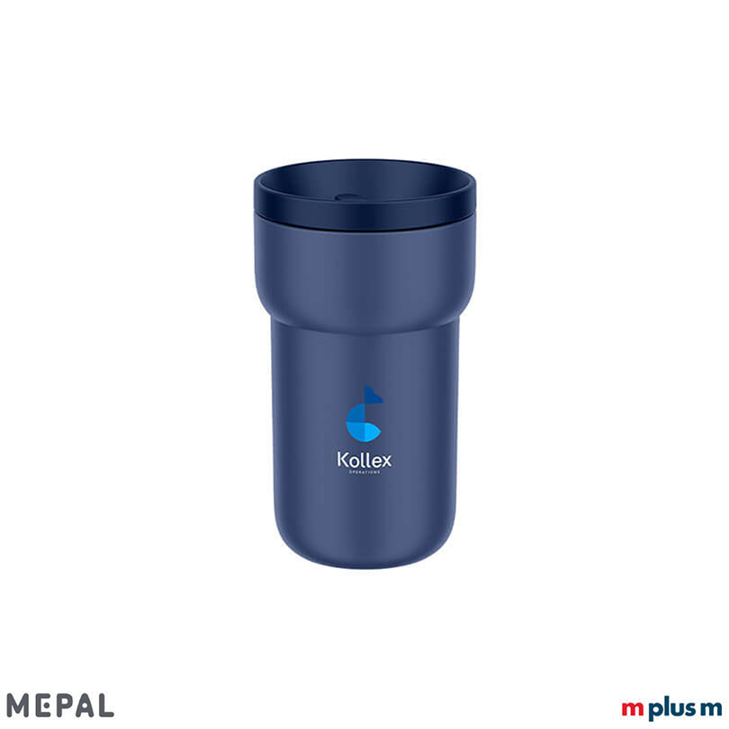 Blauer Coffee To Go Becher Ellipse von Mepal als Werbeartikel