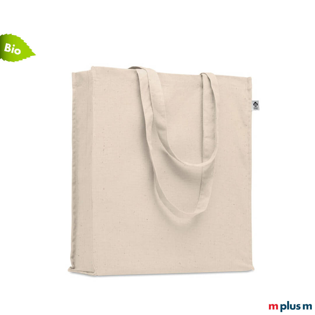 Nachhaltiger Baumwollbeutel in Natur – personalisierbar mit eigenem Logo