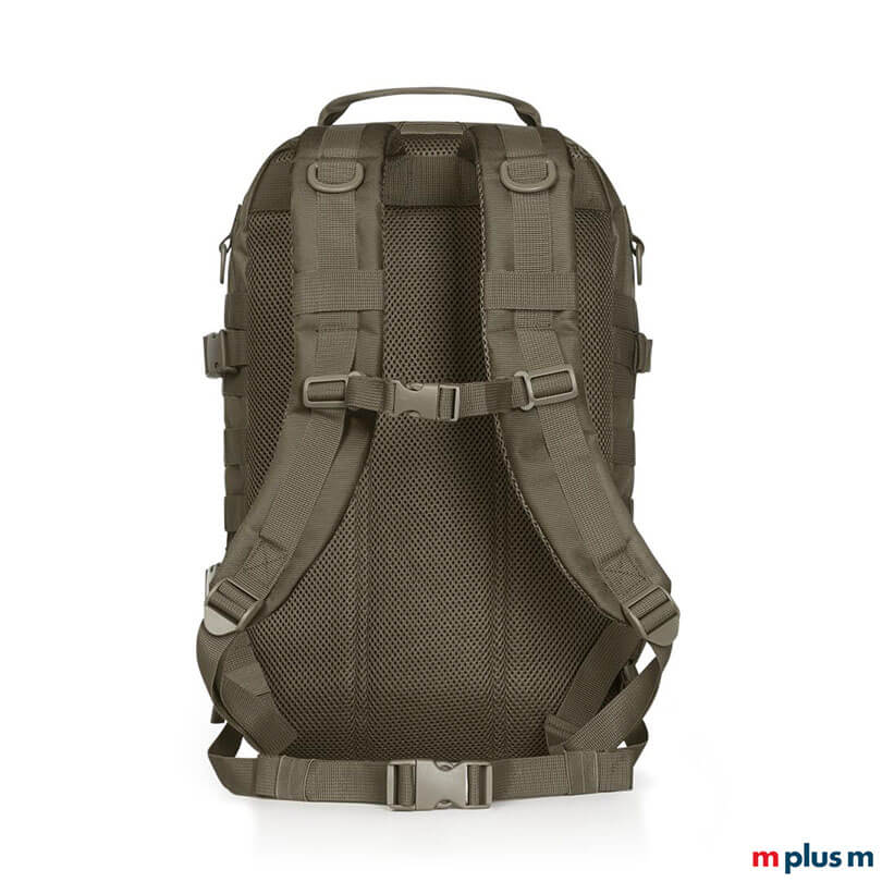 Cooler Laptoprucksack Molle in Oliv Grün als Werbeartikel