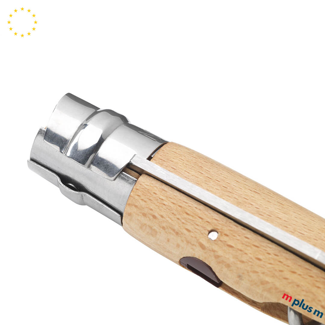 Opinel Taschenmesser No 10 mit Korkenzieher und nachhaltigem Holzgriff – individuell mit Logo bedruckbar