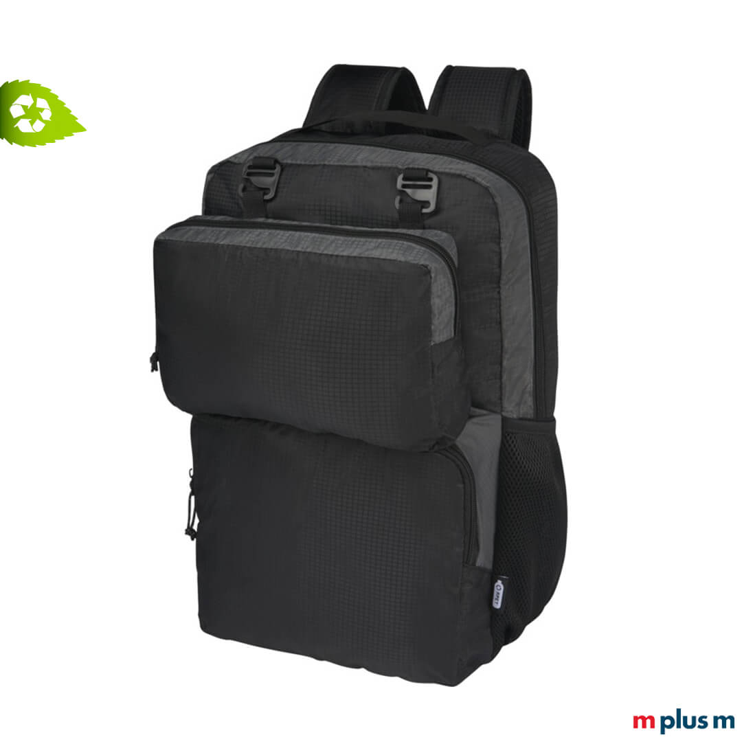Recycelter Laptoprucksack mit individuellem Logodruck