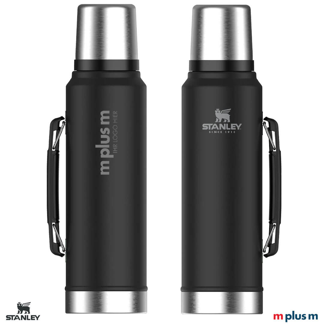 Stanley 1000 ml Classic Legendary Isolierflasche als Werbeartikel in schwarz mit Logo Gravur